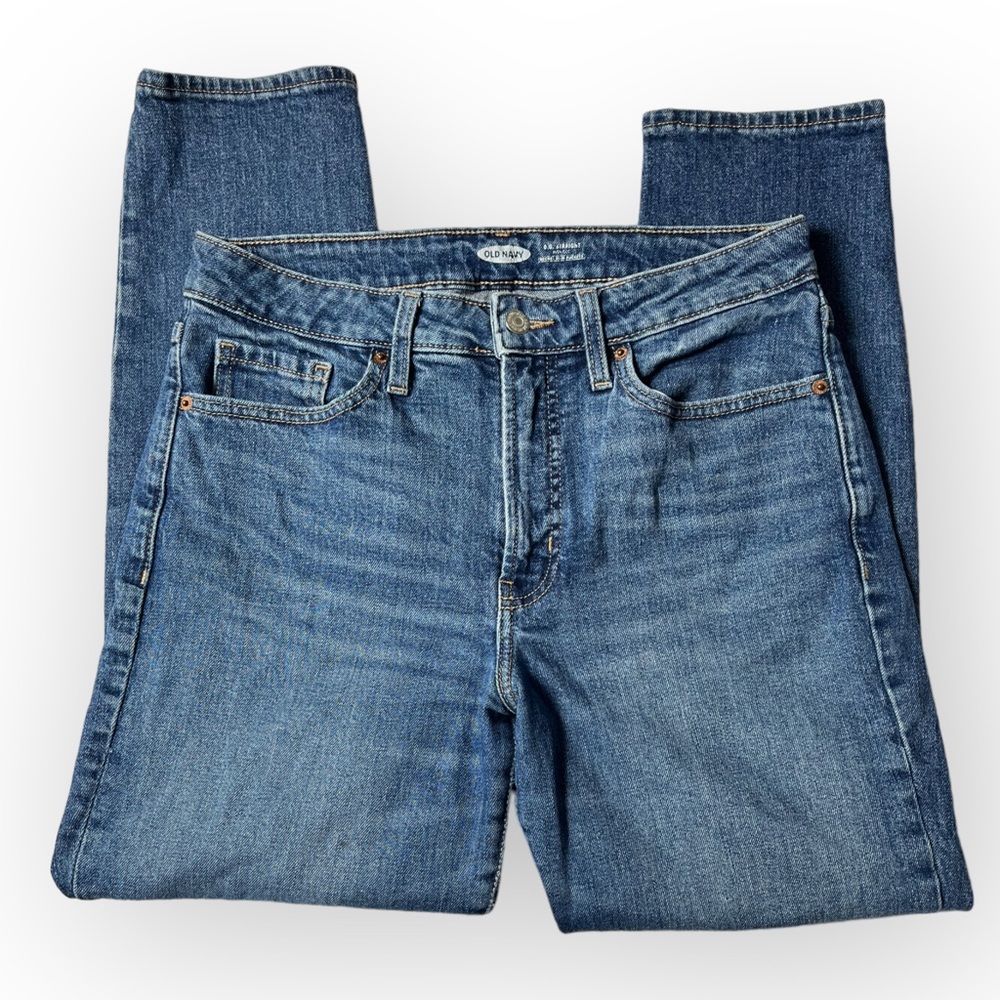 Old Navy OG Straight Medium Wash High Rise Denim Stretch Jeans Women’s 10